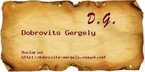 Dobrovits Gergely névjegykártya