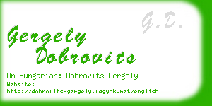 gergely dobrovits business card